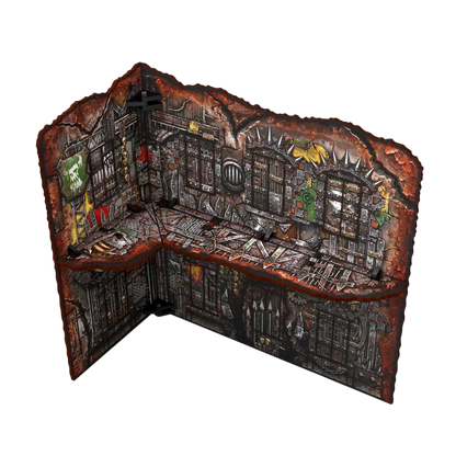 Green Stuff World Matched Play Pre-Painted Foldable Large L-shaped Ruin - Orks - Wargmaing