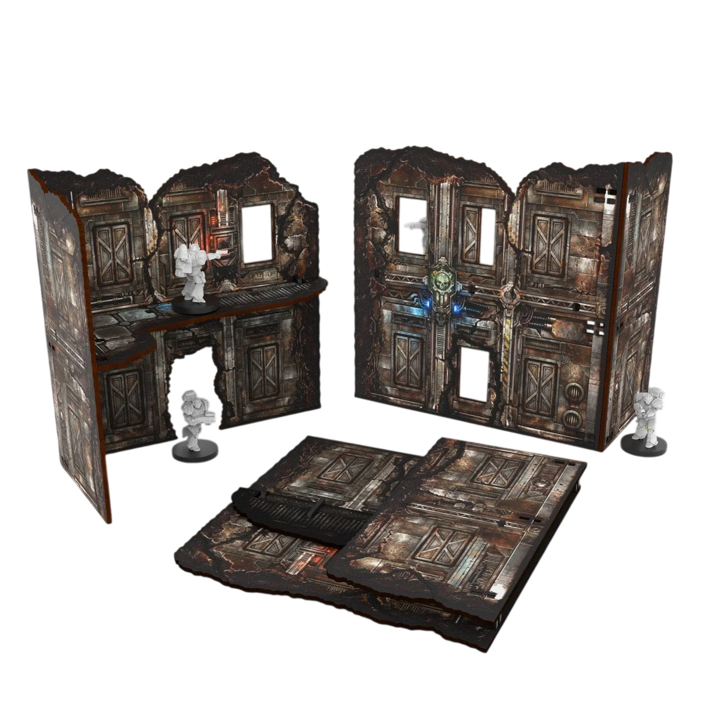 Green Stuff World Matched Play Pre-Painted Foldable Large L-shaped Ruin - Sci-fi