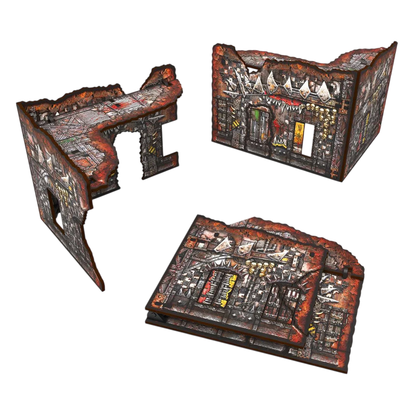 Green Stuff World Matched Play Pre-Painted Foldable Small L-shaped Ruin - Orks