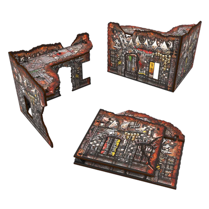 Green Stuff World Matched Play Pre-Painted Foldable Small L-shaped Ruin - Orks