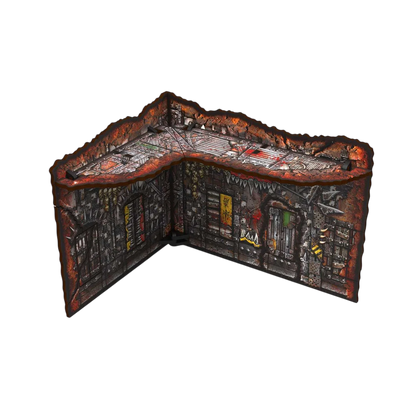 Green Stuff World Matched Play Pre-Painted Foldable Small L-shaped Ruin - Orks