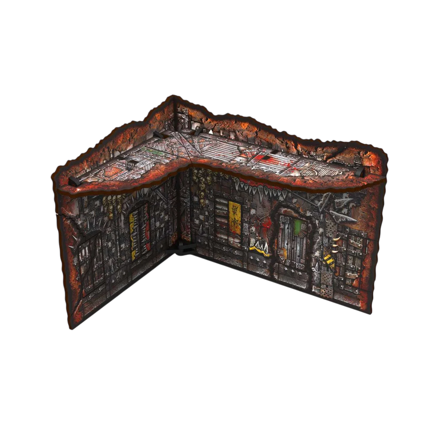 Green Stuff World Matched Play Pre-Painted Foldable Small L-shaped Ruin - Orks
