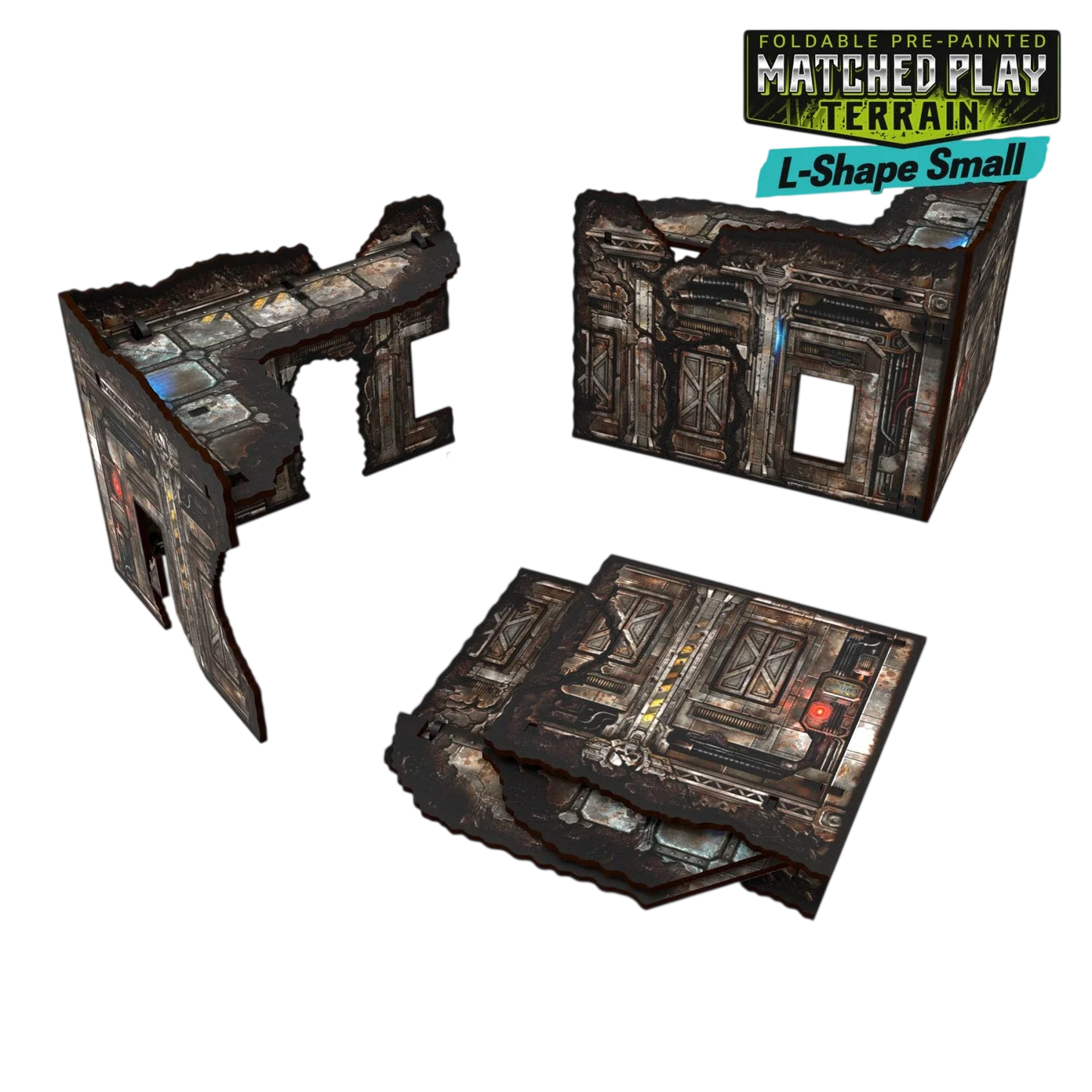 Green Stuff World Matched Play Pre-Painted Foldable Small L-shaped Ruin - Sci-fi