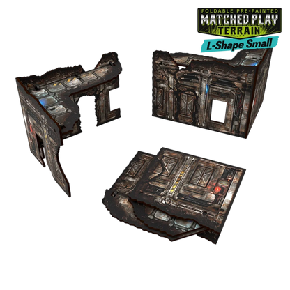 Green Stuff World Matched Play Pre-Painted Foldable Small L-shaped Ruin - Sci-fi
