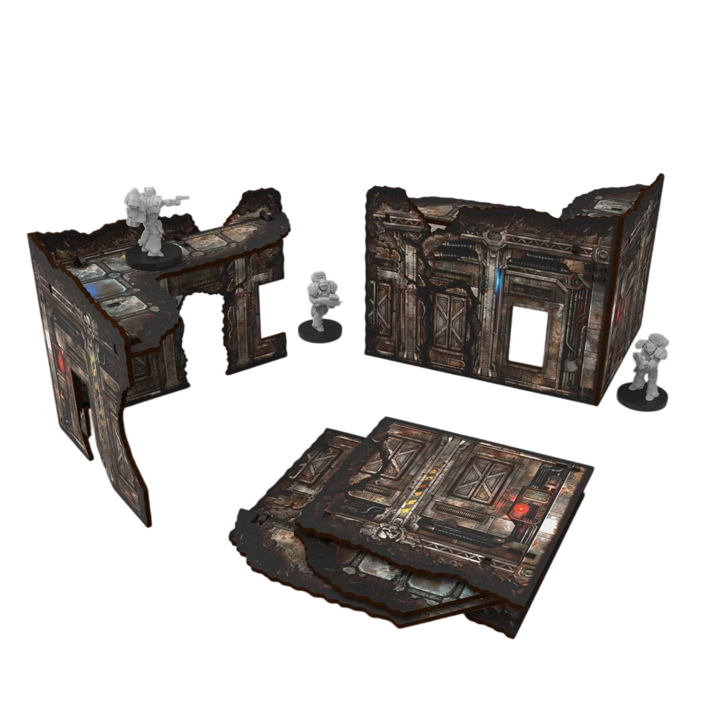 Green Stuff World Matched Play Pre-Painted Foldable Small L-shaped Ruin - Sci-fi