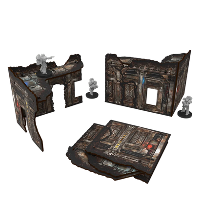 Green Stuff World Matched Play Pre-Painted Foldable Small L-shaped Ruin - Sci-fi