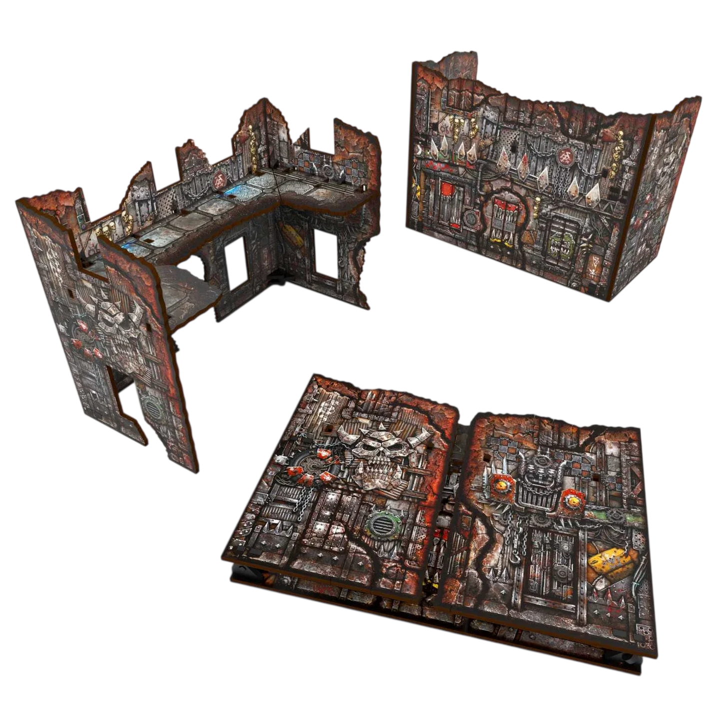 Green Stuff World Matched Play Pre-Painted Foldable U-shaped Ruin - Orks - Wargaming
