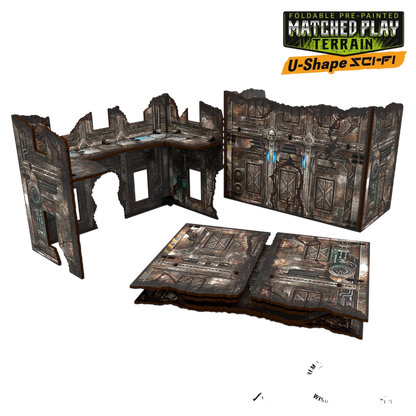 Green Stuff World Matched Play Pre-Painted Foldable U-shaped Ruin - Sci-fi - Wargaming