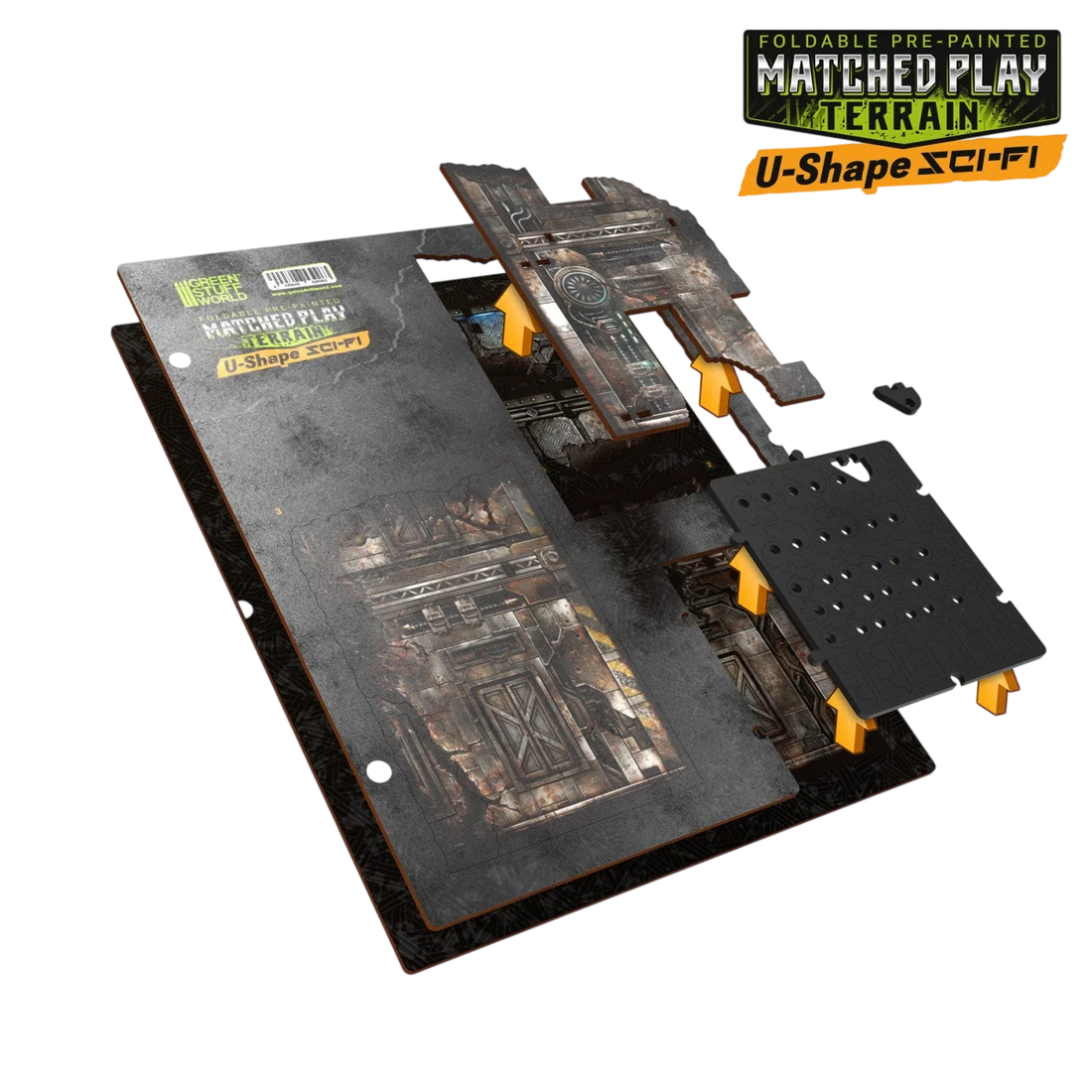 Green Stuff World Matched Play Pre-Painted Foldable U-shaped Ruin - Sci-fi - Wargaming