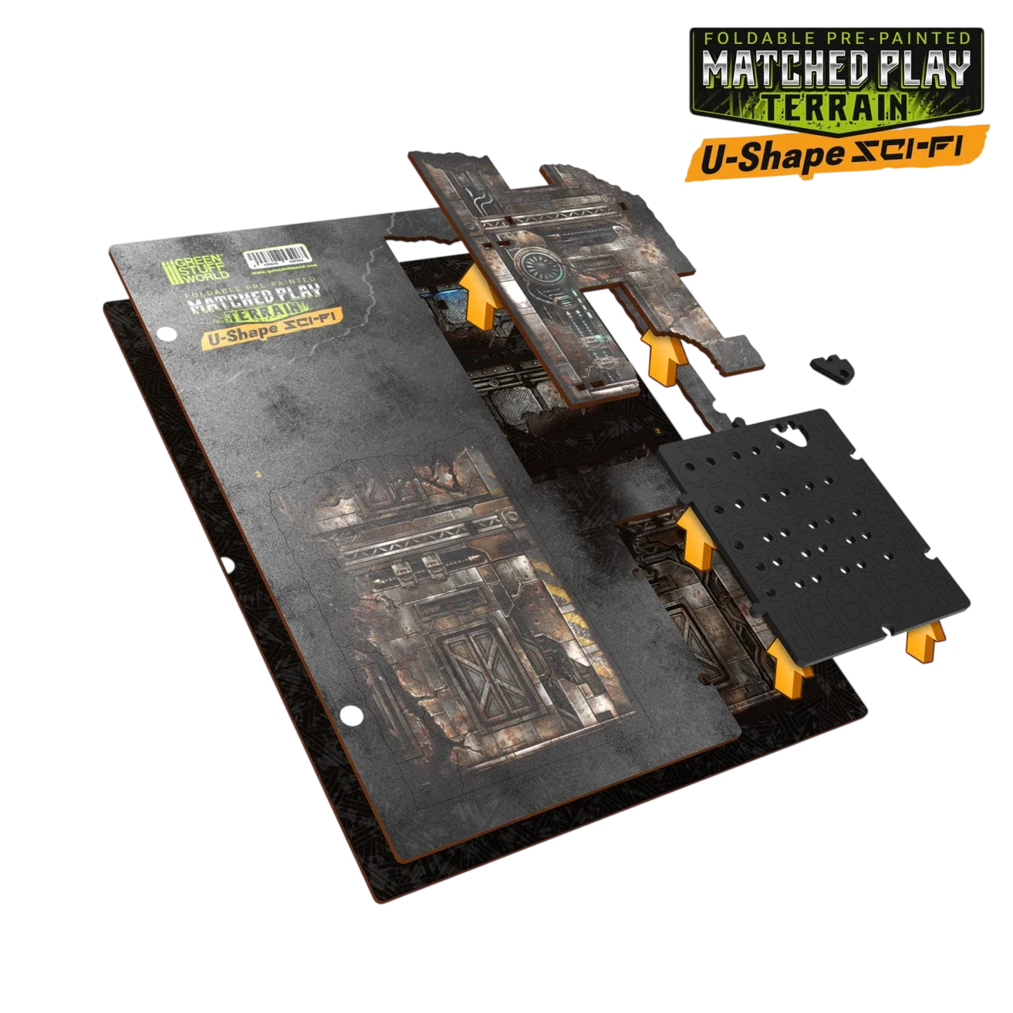 Green Stuff World Matched Play Pre-Painted Foldable U-shaped Ruin - Sci-fi - Wargaming