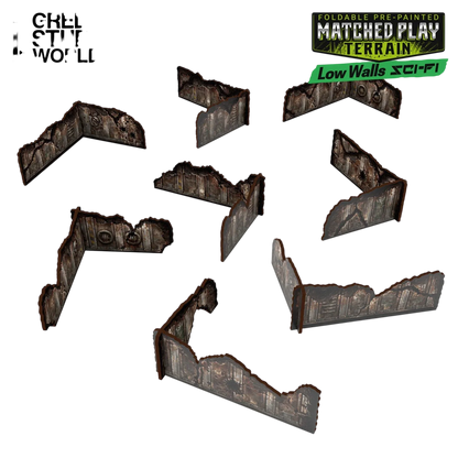 Green Stuff World Matched Play Pre-painted Low Walls (Pack x8)