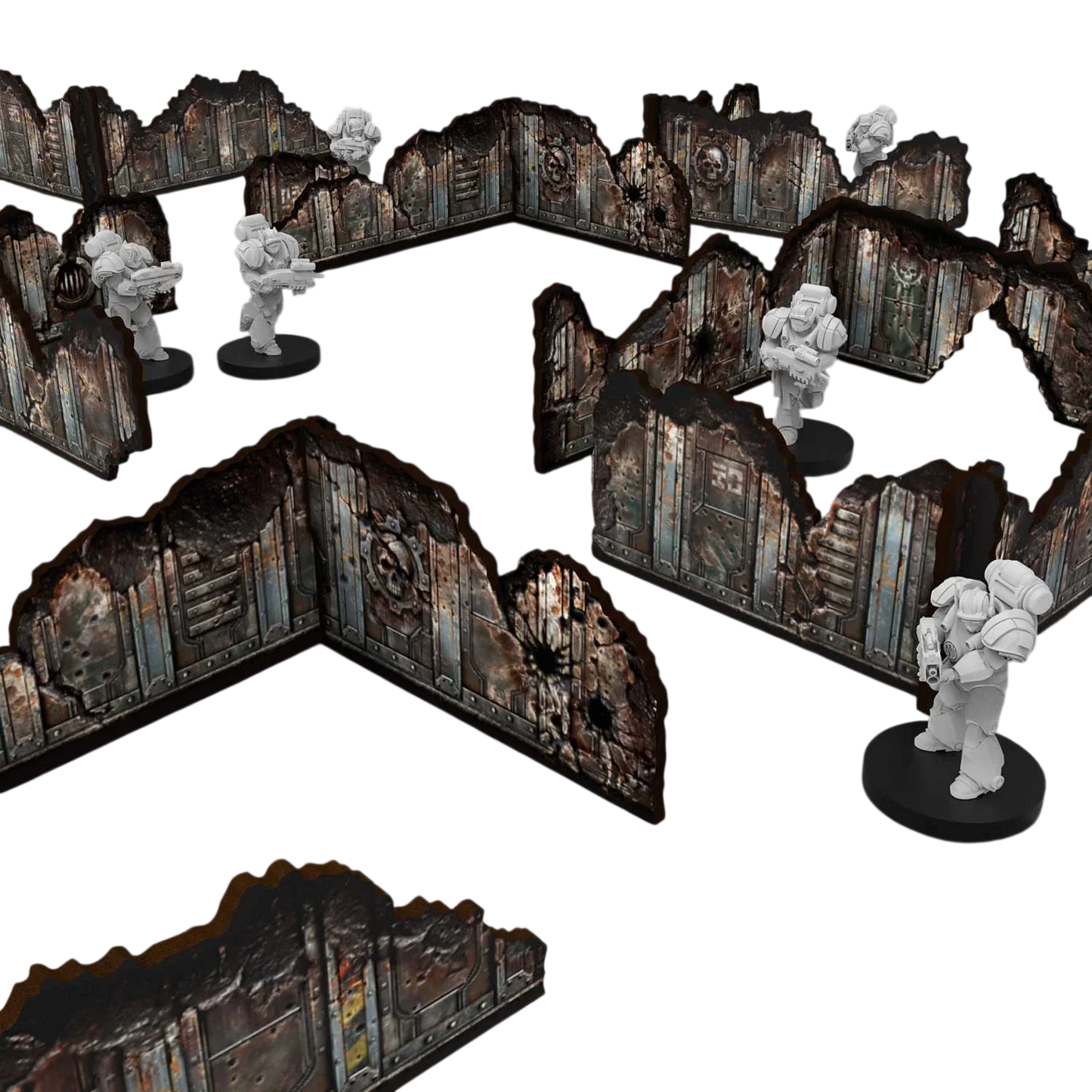 Green Stuff World Matched Play Pre-painted Low Walls (Pack x8)