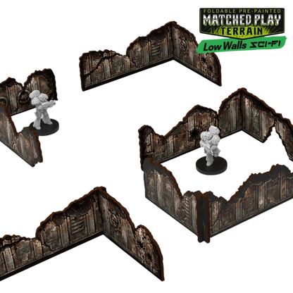 Green Stuff World Matched Play Pre-painted Low Walls (Pack x8)
