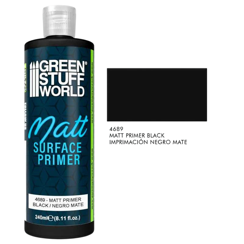 Green Stuff World Matt Surface Primer 240ml - Black - 4689