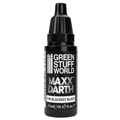 Green Stuff World Maxx Darth Black Paint 17 ml The Blackest Black Paint 98.9% Light Absorption Rate