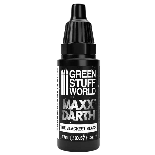 Green Stuff World Maxx Darth Black Paint 17 ml The Blackest Black Paint 98.9% Light Absorption Rate