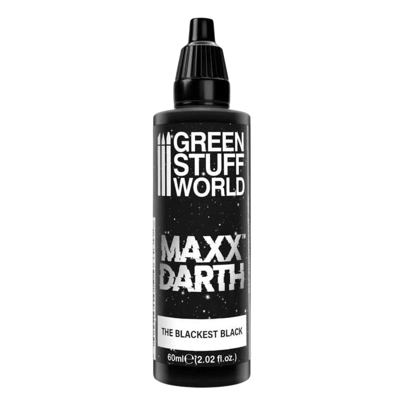 Green Stuff World Maxx Darth Black Paint 60 ml The Blackest Black Paint 98.9 Percent Light Absorption Rate