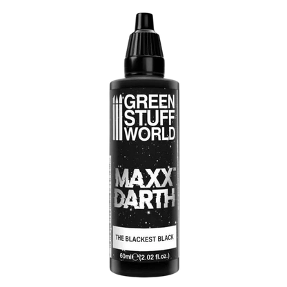 Green Stuff World Maxx Darth Black Paint 60 ml The Blackest Black Paint 98.9 Percent Light Absorption Rate