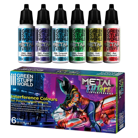 Green Stuff World Metal Filters for Models and Miniatures: Set of Interference Colors 10129