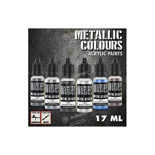 Green Stuff World Metallic Paints Set - Silver 9910