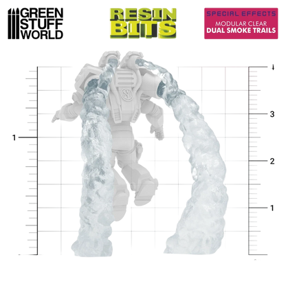 Green Stuff World Modular Clear Dual Smoke Trails for Jump Packs - Wargaming