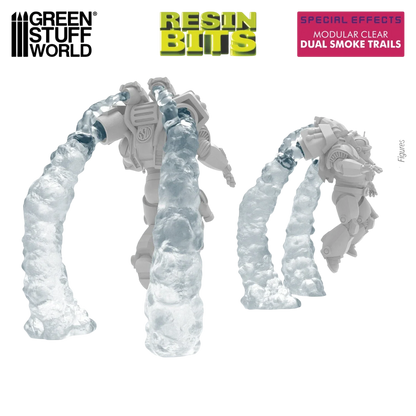 Green Stuff World Modular Clear Dual Smoke Trails for Jump Packs - Wargaming