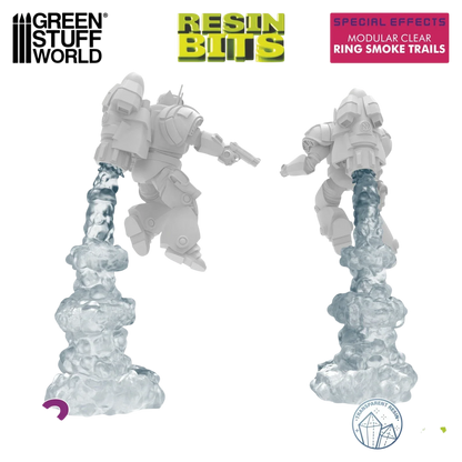 Green Stuff World Modular Clear Ring Smoke Trails for Jump Packs 1:48 - Wargaming