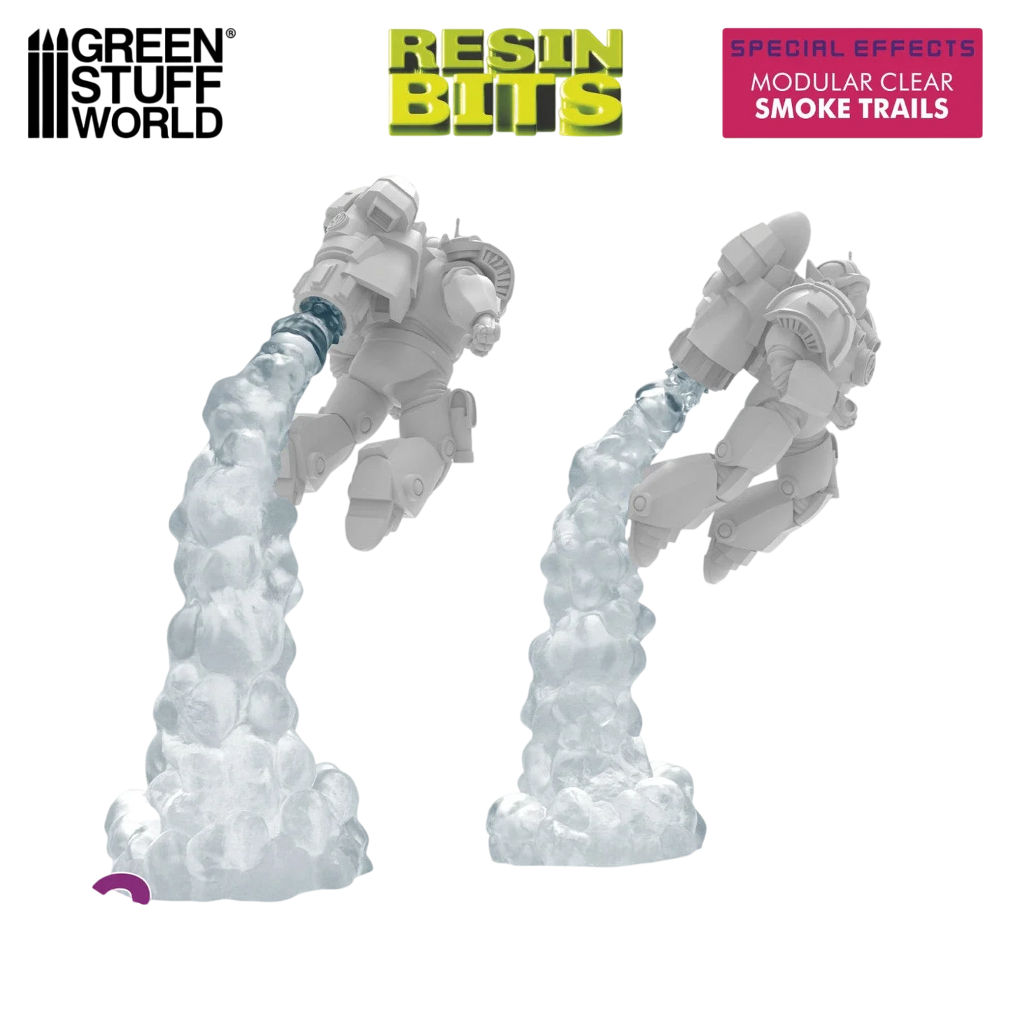 Green Stuff World Modular Clear Smoke Trails for Jump Packs - Wargaming