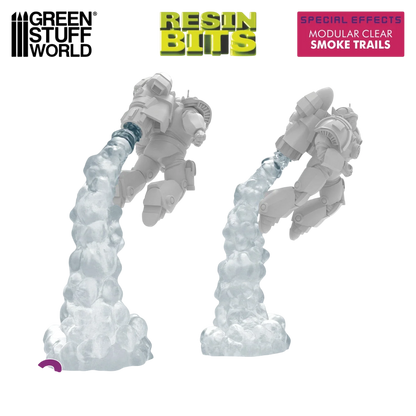 Green Stuff World Modular Clear Smoke Trails for Jump Packs - Wargaming