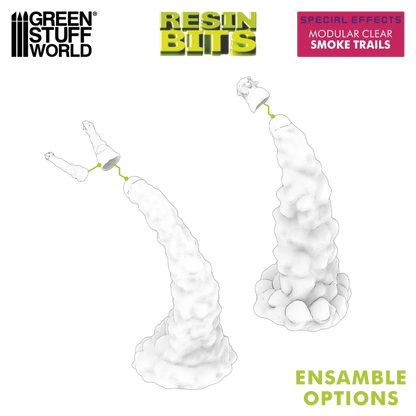 Green Stuff World Modular Clear Smoke Trails for Jump Packs - Wargaming