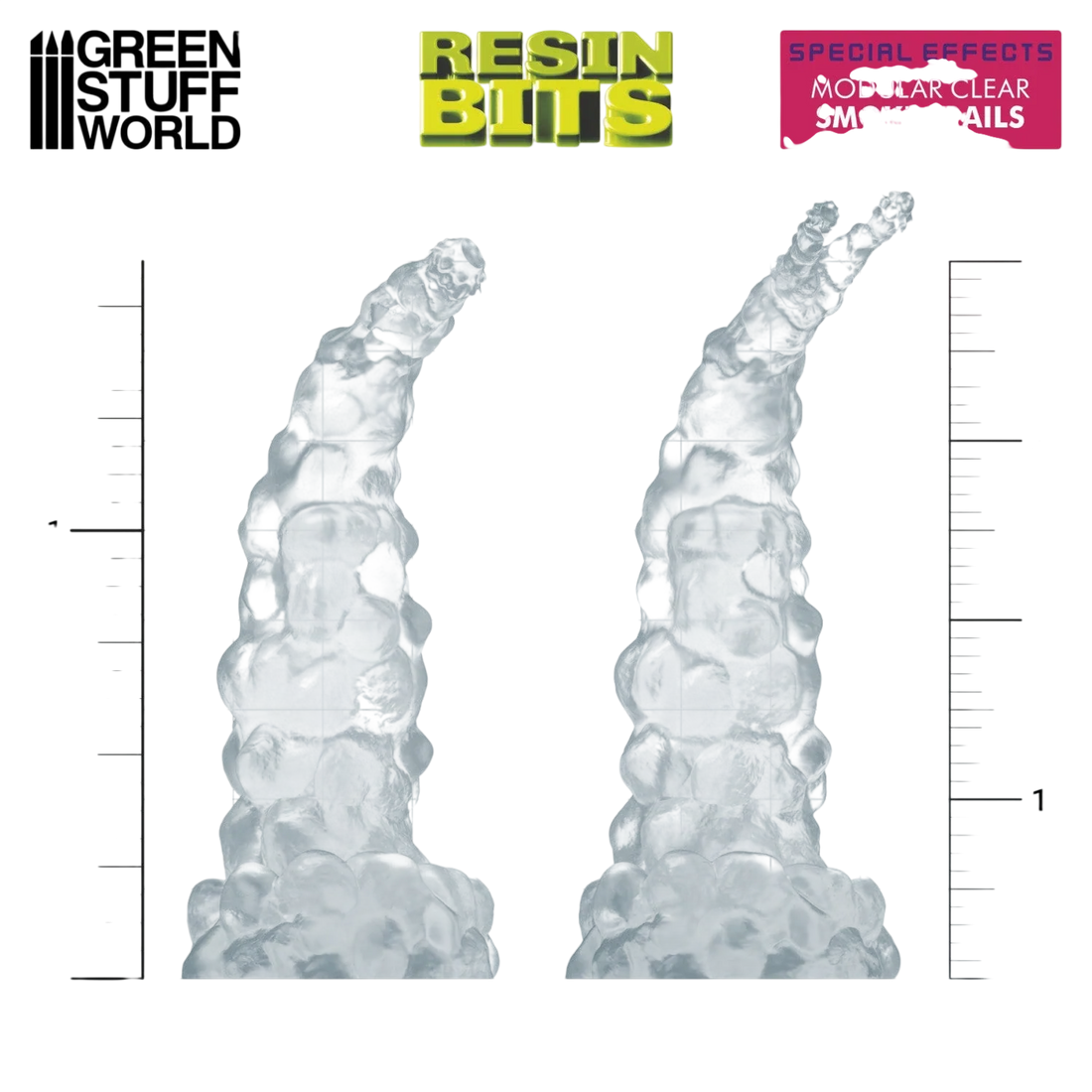 Green Stuff World Modular Clear Smoke Trails for Jump Packs - Wargaming