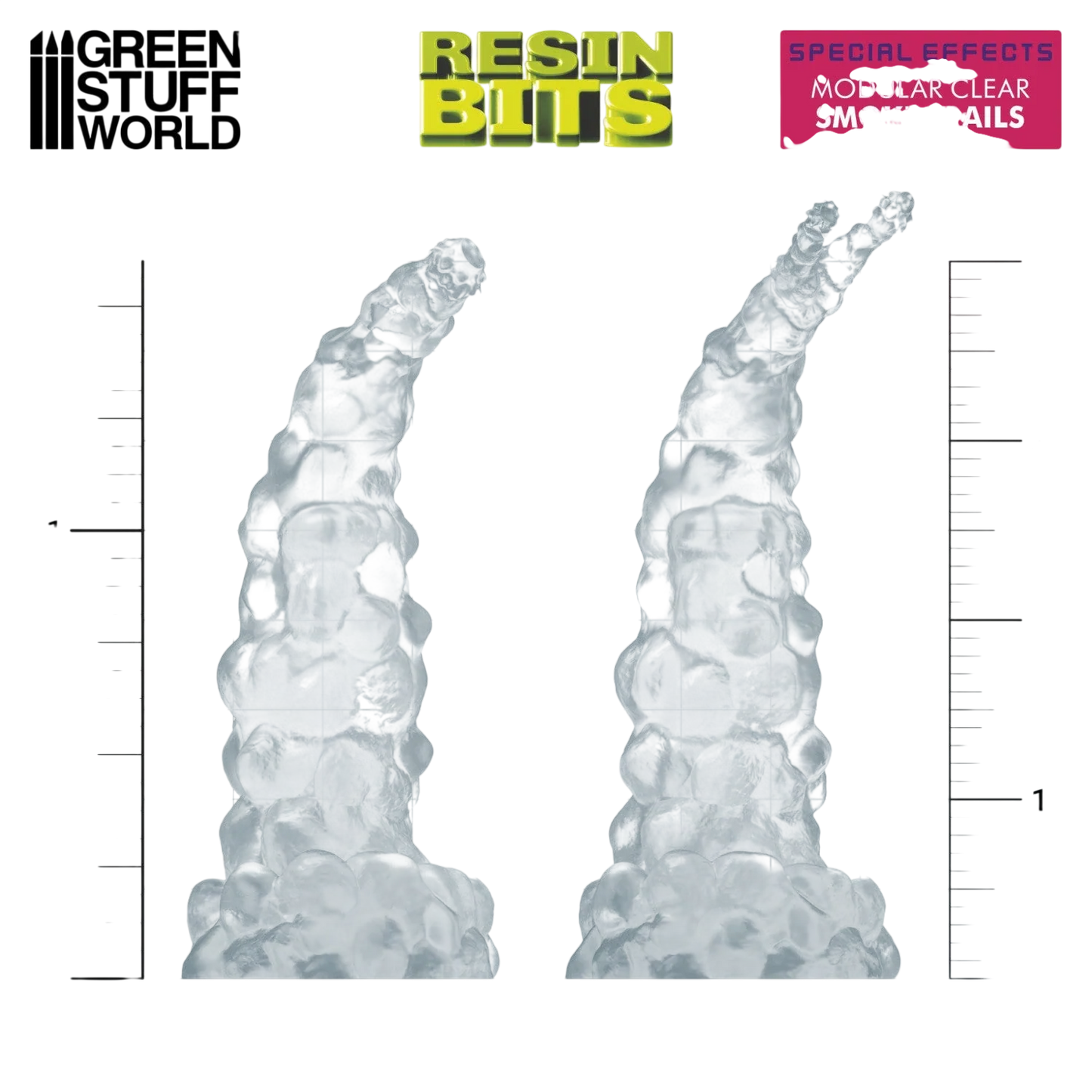 Green Stuff World Modular Clear Smoke Trails for Jump Packs - Wargaming