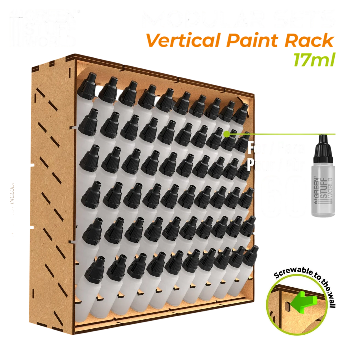 Green Stuff World Modular Paint Rack - VERTICAL 17ml