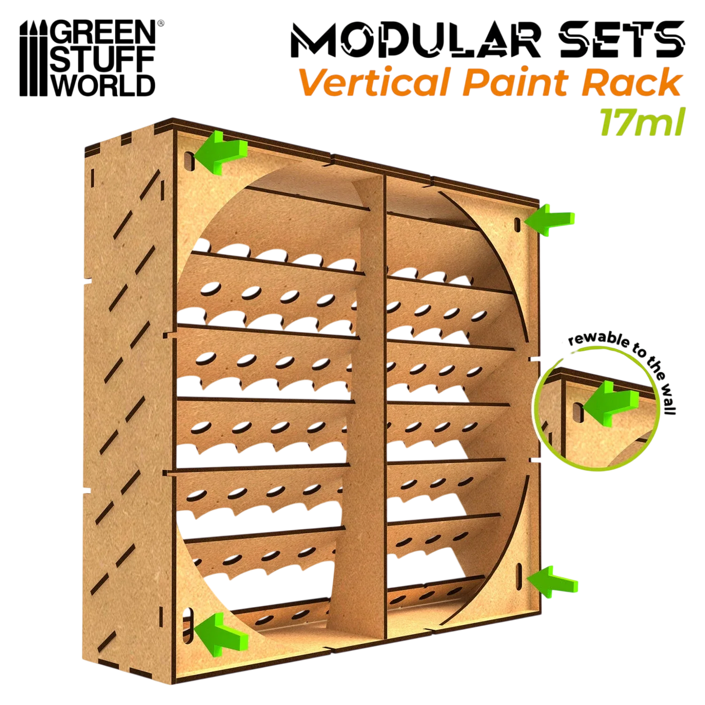 Green Stuff World Modular Paint Rack - VERTICAL 17ml
