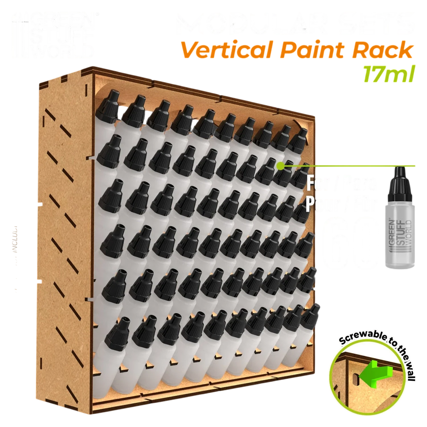 Green Stuff World Modular Paint Rack - VERTICAL 17ml