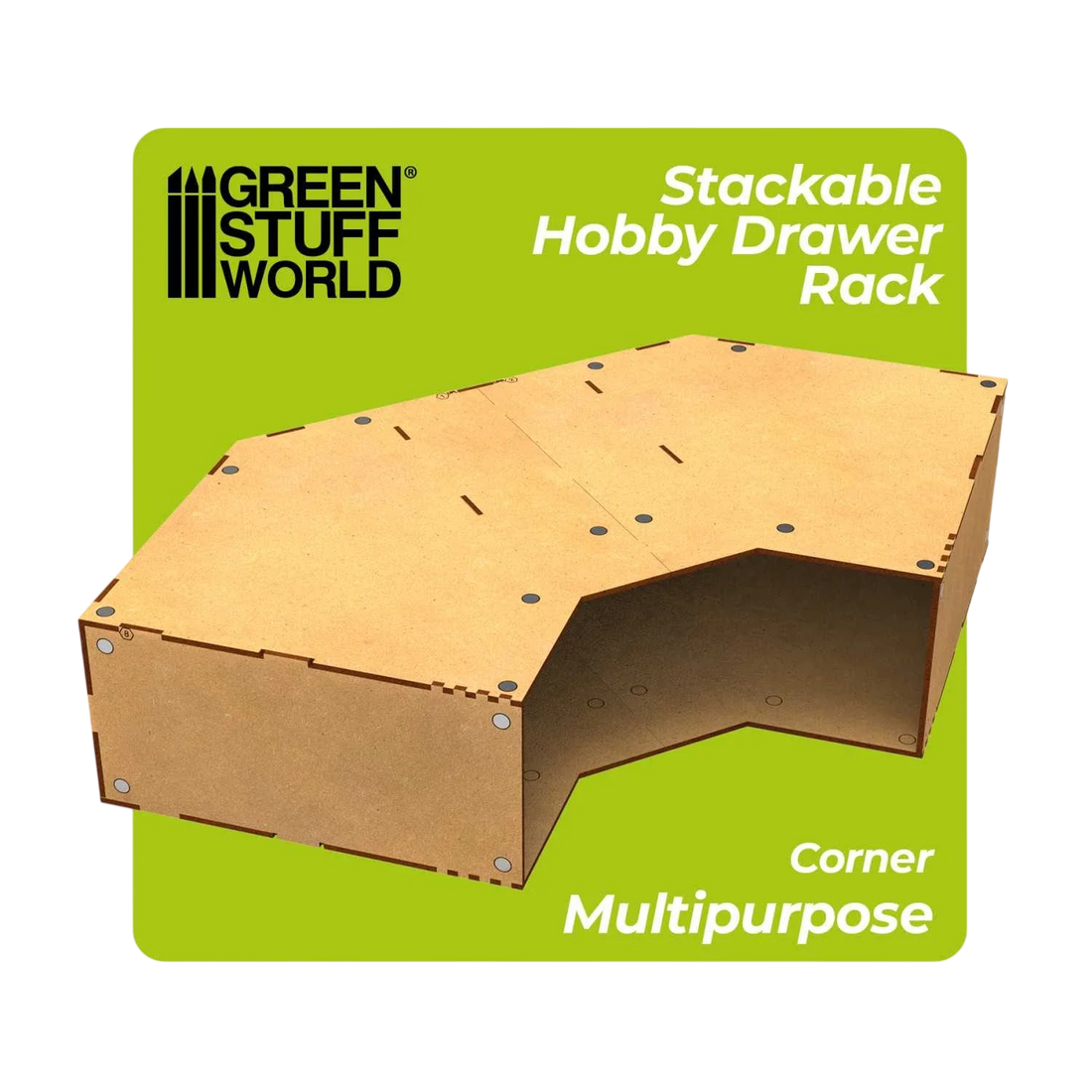 Green Stuff World Modular Stackable Hobby Corner Storage Unit - Empty