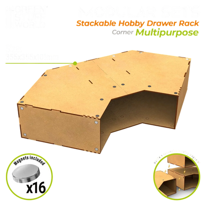 Green Stuff World Modular Stackable Hobby Corner Storage Unit - Empty