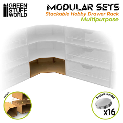 Green Stuff World Modular Stackable Hobby Corner Storage Unit - Empty