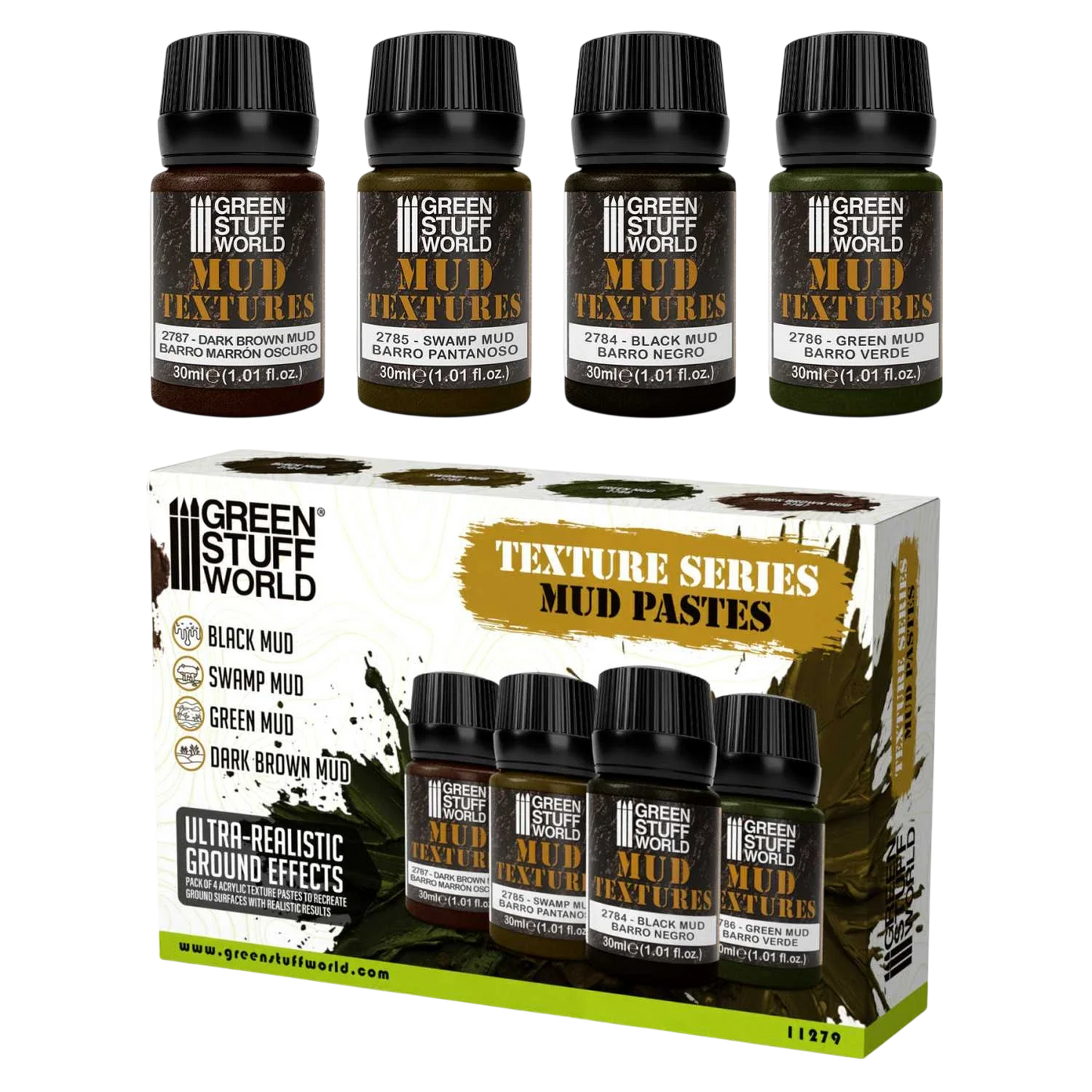 Green Stuff World Mud textures set 30ml for Modeling and Dioramas