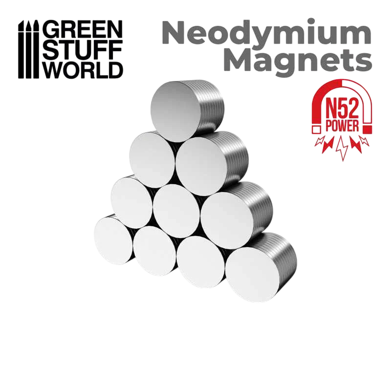 Green Stuff World Neodymium Magnets 3x0.5mm - 100 Units (N52) 9262