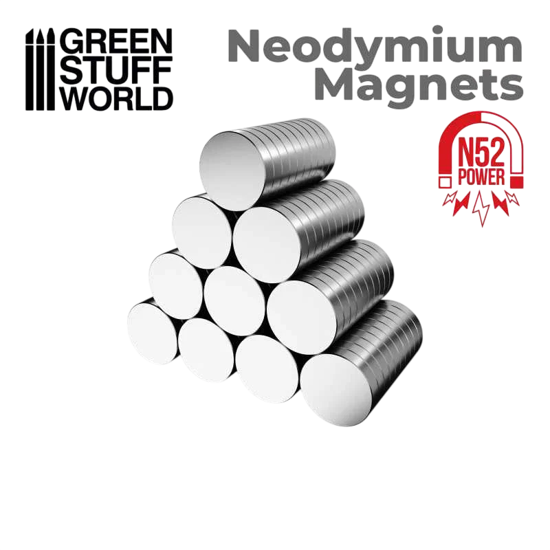 Green Stuff World Neodymium Magnets 5x2mm - 100 Units (N52) 9265
