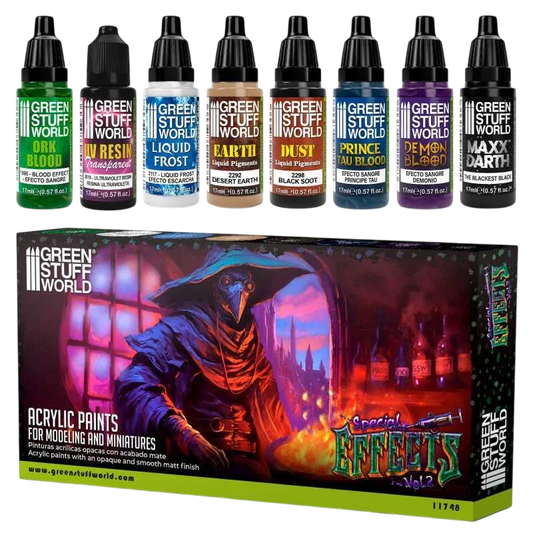 Green Stuff World Paint Set - Special Effects Vol. 2 Featuring Darth Black 98.9 Light Absorption