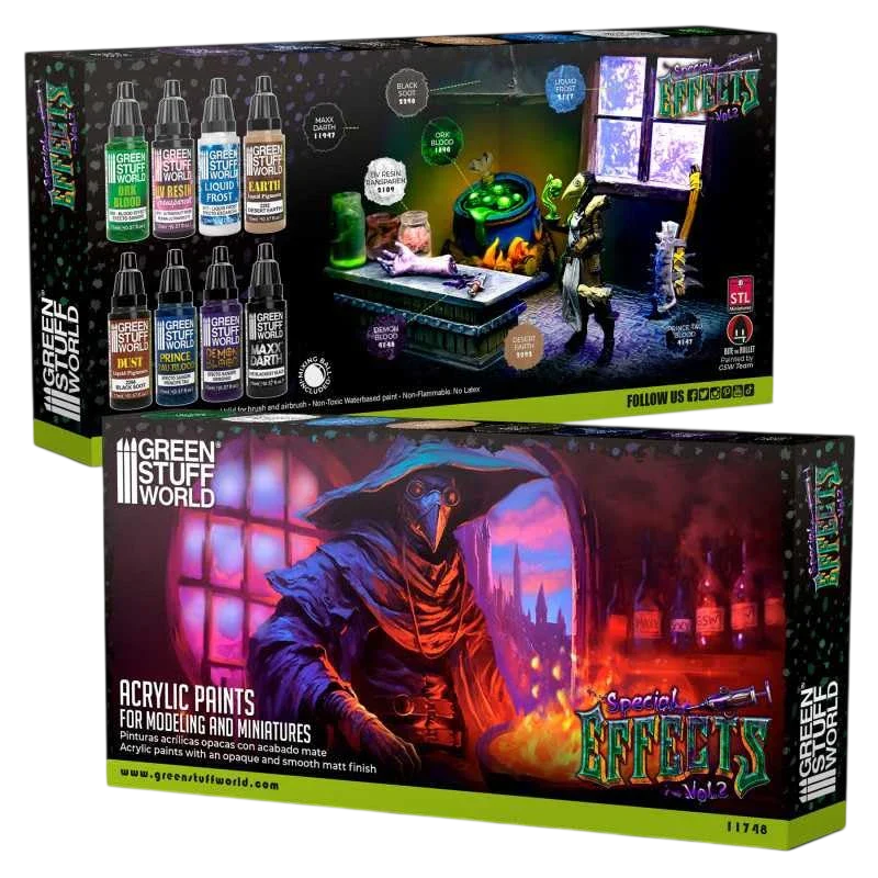 Green Stuff World Paint Set - Special Effects Vol. 2 Featuring Darth Black 98.9 Light Absorption