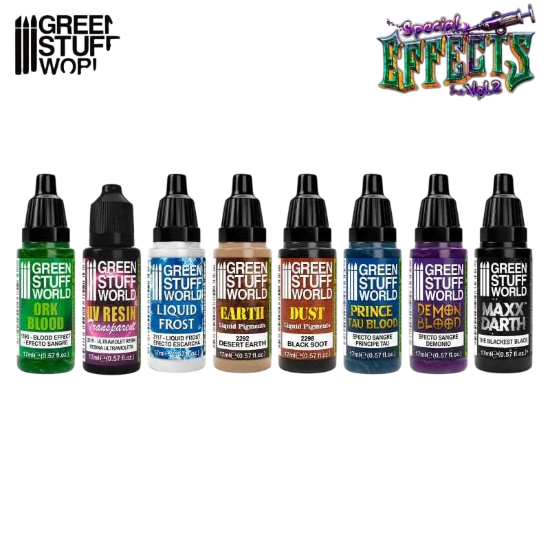 Green Stuff World Paint Set - Special Effects Vol. 2 Featuring Darth Black 98.9 Light Absorption