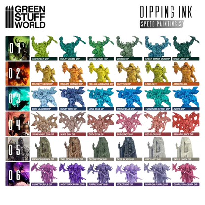 Green Stuff World Paint Set 11693 - Dipping Ink Contrast Paint Collection 01