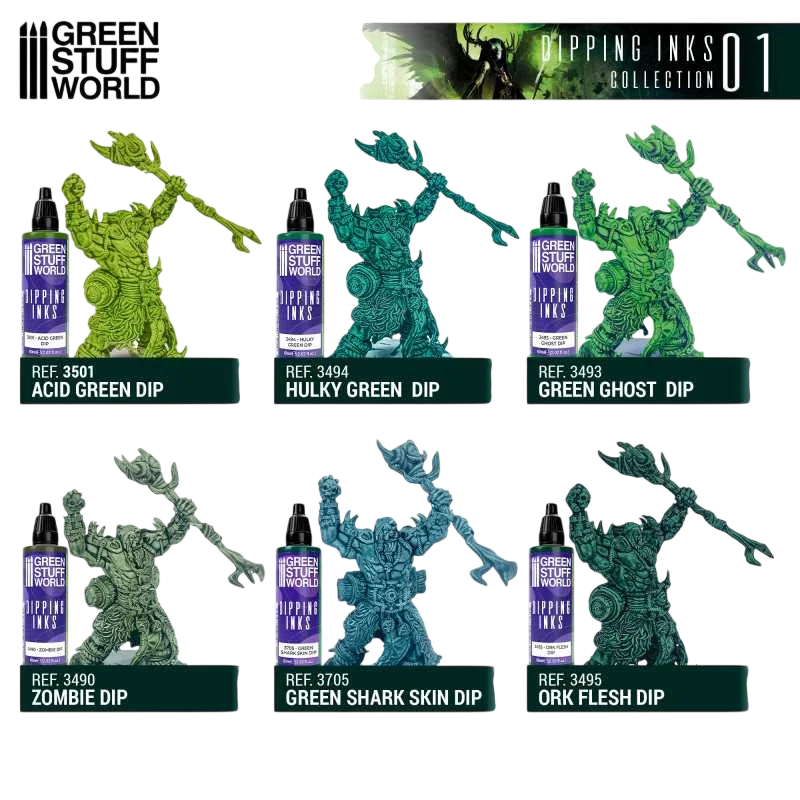 Green Stuff World Paint Set 11693 - Dipping Ink Contrast Paint Collection 01