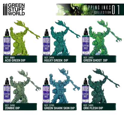 Green Stuff World Paint Set 11693 - Dipping Ink Contrast Paint Collection 01