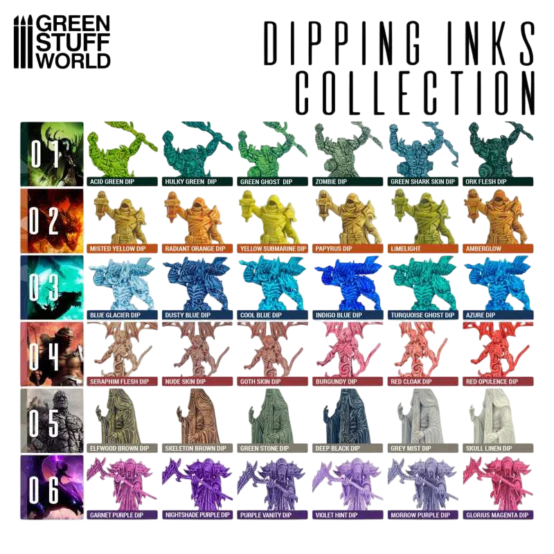 Green Stuff World Paint Set 11694 - Dipping Ink Contrast Paint Collection 02