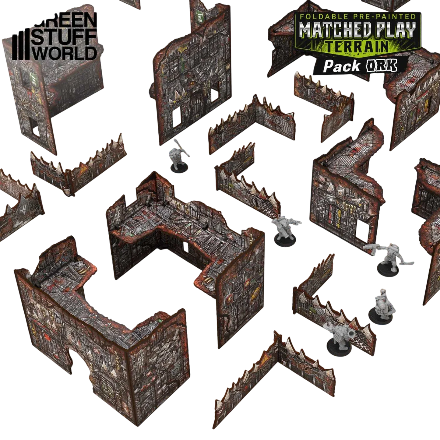 Green Stuff World Pre-Painted Foldable Matched Play terrain pack - Orks - Wargaming