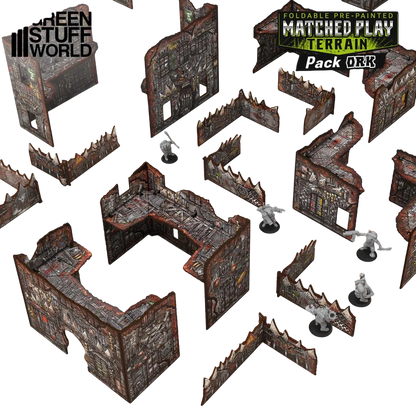 Green Stuff World Pre-Painted Foldable Matched Play terrain pack - Orks - Wargaming